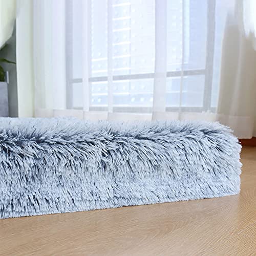 Colchón ortopédico grande de espuma viscoelástica para perro, cama mullida de felpa para perro, cama para mascotas antiansiedad, calmante, cama desmontable y lavable (75 x 50 x 6 cm, rosa)