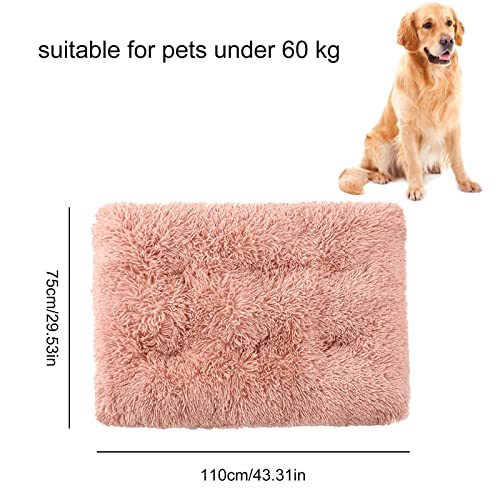 Colchón para dormir para perros, colchoneta de felpa y mullida tipo jaula, colchón lavable antideslizante para perros y gatos de interior, almohadilla para perrera de lujo para mascotas grandes, media