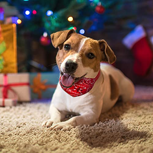 Collar Ajustable con Bandana para Perro Lindo 6 Piezas Pañuelo para Mascota Triángulo de Moda, Bandana Lavable para Perro de Negro Azul y Rojo, Baberos para Cachorro y Gato (S,Rango Ajustable 24-35cm)