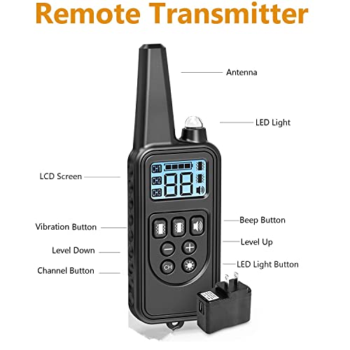 Collar de Adiestramiento para Perros con Control Remoto de 1000m, Collar Antiladridos Recargable con Vibración y Sonido