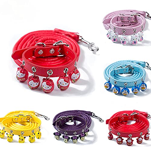 Collar De Campana De Dibujos Animados, Collar De Gato, Campana De Peluche, Cuerda De Remolque, Conjunto De Cuerda De Remolque, Accesorios para Correa Perro Coche Arnés Perro Mediano