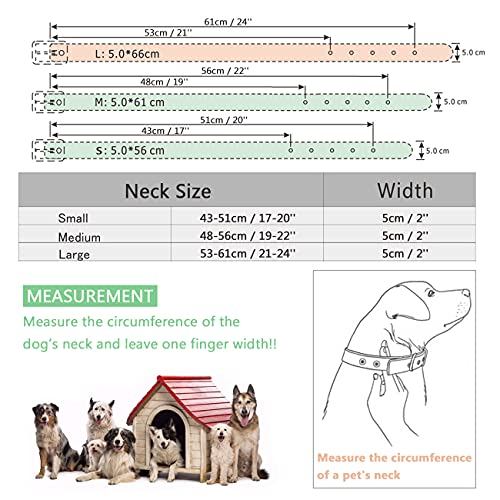 Collar de cuero para perro, elegantes individualidad collar de perro con pinchos tachuelas, anti-mordida, ajustable ajuste para perros medianos y grandes, perforadora de cuero gratis y bolsa de basura