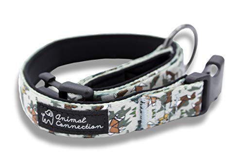 Collar de perro ajustable acolchado con suave neopreno patrón de colores para perros pequeños medianos y grandes | Collares para perros, gatos, cachorros | (M - Origami)