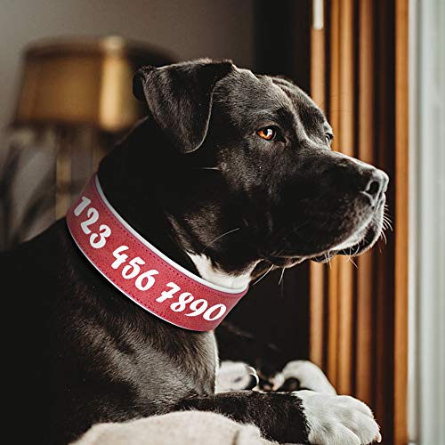 Collar De Perro Collar De Cuero Personalizado Para Perros, Collares Anchos Y Acolchados Para Identificación De Mascotas, Collares Con Nombre De Perros Con Impresión Gratuita Para Perros Medianos Gran