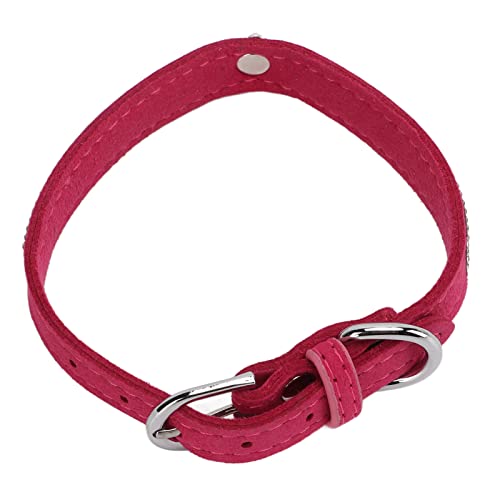 Collar de Perro con Diamantes de Imitación, Elástico Cómodo para Gatos para Perros con de Moda Collar de Perro con Diamantes de Imitación(Estilo de la Corona: Rosa roja, S)