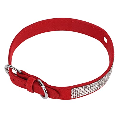 Collar de Perro de Diamantes de Imitación, Brillante Collar de Perro de Diamantes de Imitación Lindo Suave de Moda para Gatos para Perros(Sección de la Corona: Rojo, M)