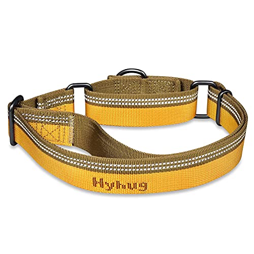 Collar de Perro de martingala Reflectante Hyhug Pets con Nailon de Tejido Jacquard Agradable para Perros de Uso Diario. (Medio M, Tapenade)