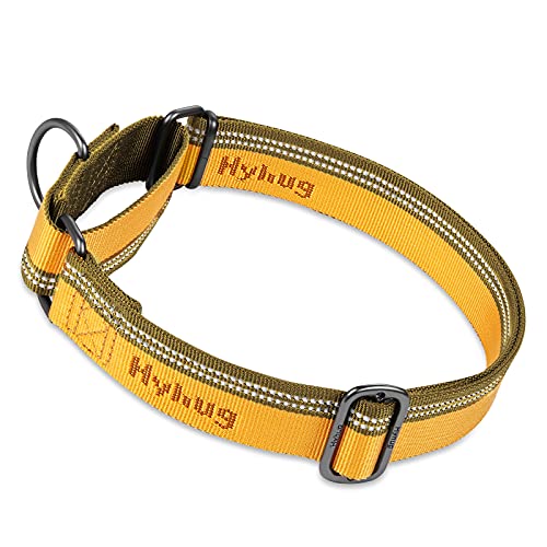 Collar de Perro de martingala Reflectante Hyhug Pets con Nailon de Tejido Jacquard Agradable para Perros de Uso Diario. (Medio M, Tapenade)