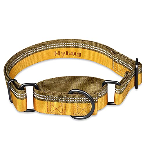 Collar de Perro de martingala Reflectante Hyhug Pets con Nailon de Tejido Jacquard Agradable para Perros de Uso Diario. (Medio M, Tapenade)