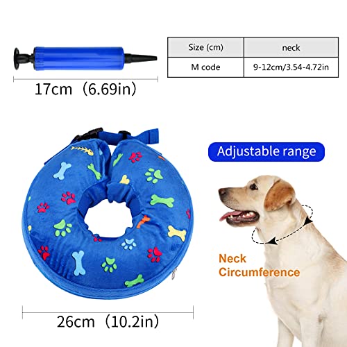 Collar de recuperación para Perros Gatos Collar Inflable para Perros Collar Protector para Gatos Collares y Conos recuperación caninos con Inflador para Perros Pequeños Medianos Grandes Gatos M