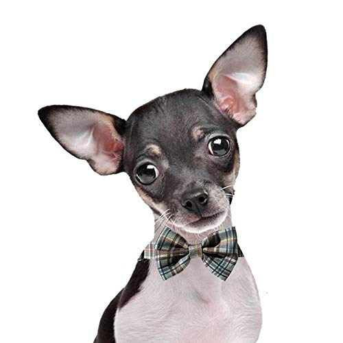 Collar Gato Perro Mascota con Pajarita de Cuadros, Collares de Pajarita de Tela Escocesa duraderos y cómodos para Gato Perro de la Corbata para Gatos Perros pequeños medianos Grandes en 3 Estilos