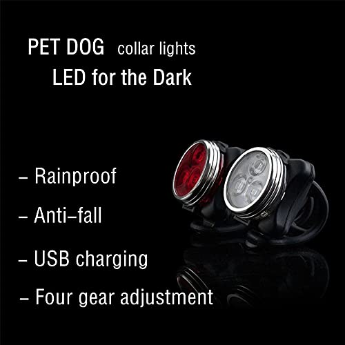 Collar Luz Perro Luces Seguridad Perro Colgante LED Collar Mascota Luminoso Mascota USB Recargables Collar Luz Perro Mascota para Noche Gato luminada Impermeable Cuello 4modos de Parpadeo