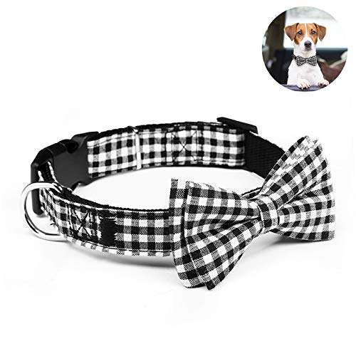 Collar para Gato y Perro con Pajarita, Collar de Perro de Navidad con Pajarita Desmontable Copo de Nieve navideño, Pajarita Ajustable Duradera para Collar de Perro, Suave y cómodo Collar