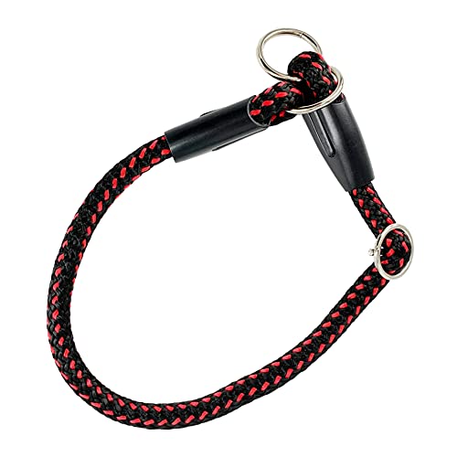 Collar para Perros Semiestragulador, Hecho en España, Ajustable Deslizante en Nylon Redondo, Antitirones y Resistente, Adiestramiento para Perros Pequeños, Medianos y Grandes. S 55CM