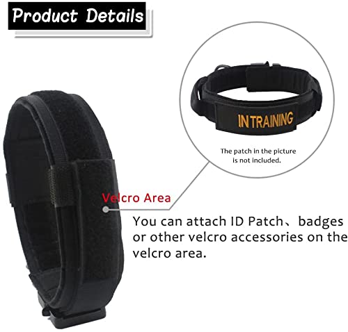 Collar Perro Ajustable, Collar de Perro con Asa de Control y Hebilla de Metal Robusta para Perros de Tamaño Mediano, Collar Perro Táctico de 3.8cm de Ancho, Collar de Entrenamiento K9 (M(36-48CM))