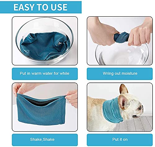 Collar Refrigerante para Mascotas, Collar de Enfriamiento para Perros, Collar Refrigerante Perro, Dog Cooling Collar, Dog Cooling Bandana, Enfriamiento Instantáneo Bufanda Cuello (S)