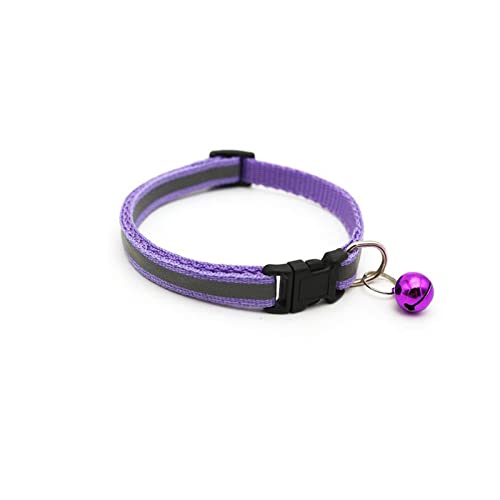 Collares para Cachorros,8 Piezas Collar Nylon Reflectante Collar Perro Ajustable con Campanas para Perros y Gatos pequeños,19-32cm