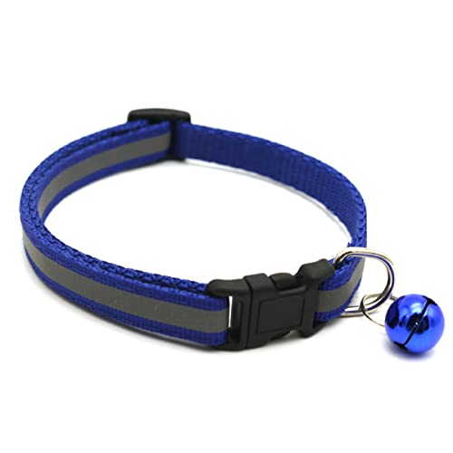 Collares para Cachorros,8 Piezas Collar Nylon Reflectante Collar Perro Ajustable con Campanas para Perros y Gatos pequeños,19-32cm