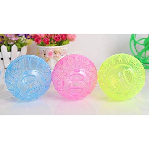 Color Brillante Mascotas Jugando Juguetes Plástico Mascota Roedores Ratones Jogging Ball Toy Hamster Gerbil Rat Rata Bolas de Ejercicio Jugar Juguetes - al Azar 12cm