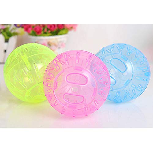 Color Brillante Mascotas Jugando Juguetes Plástico Mascota Roedores Ratones Jogging Ball Toy Hamster Gerbil Rat Rata Bolas de Ejercicio Jugar Juguetes - al Azar 12cm