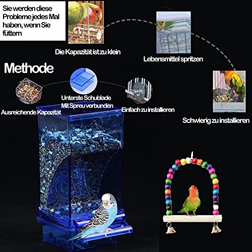 Comedero automático para pájaros, loros, loros, colegas, periquitos, jaulas, comedero automático para pájaros, accesorio para periquitos, canarios, ninfas, pinzones.