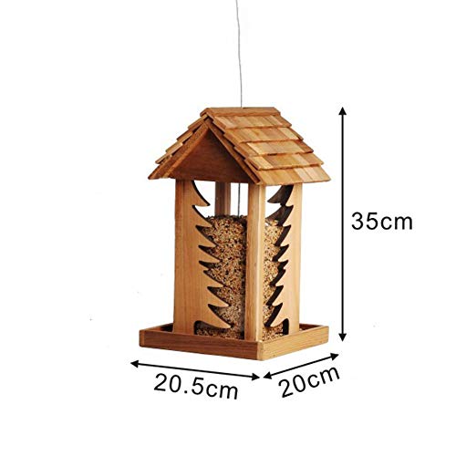 Comedero Pajaros Acsorios para comederos Mesa de alimentación de pájaros colgantes de madera para el jardín Decoraciones únicas de jardín de cajas de novedad para ahorro de espacio al aire libre