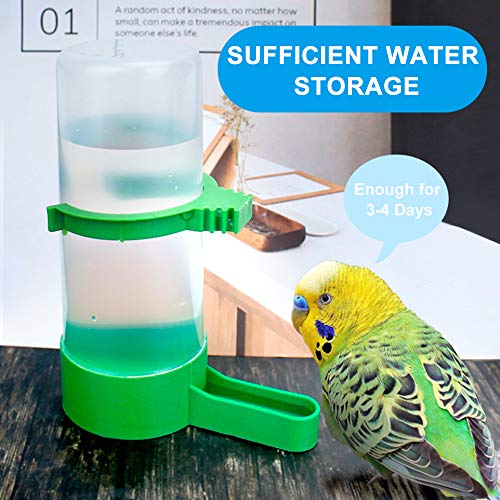 Comedero Pajaros, Bebedero Pajaros, XISTEST 2PCS Dispensador de Agua para Pajaros con 1PCS Dispensador Comida Pajaros para Jaula Loro Periquitos Agapornis Cacatúa (2pcs 90ml + 1pcs 150ml)