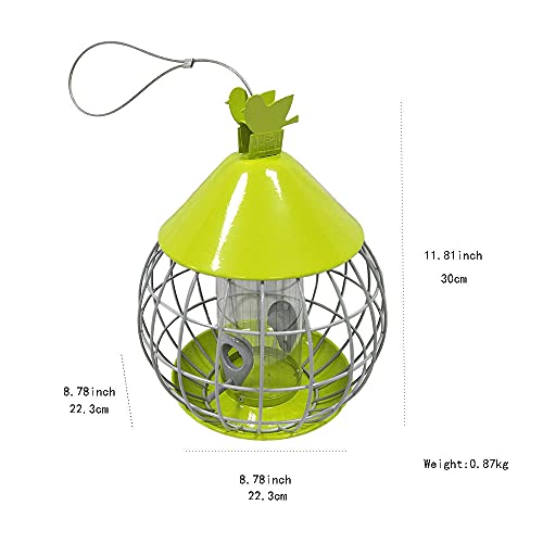 Comedero para Pájaros Exterior, Colgantes a Prueba de Ardillas Comederos para Pájaros Redondos Jaula de Hierro Silvestres al Aire Libre Mezcla de Nueces Estación de Alimentación