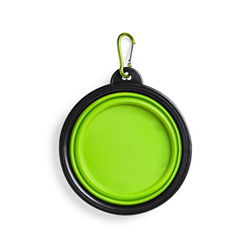 Comedero Plegable para Perros, Bowl para Alimentar Mascotas, Cuenco Plegable para Perros y Gatos, tazón Fuente alimentación para Perros, Bebedero portátil (Verde Claro)