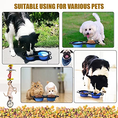 Comedero Plegable Perro,Comedero Plegable De Silicona para Perros/Gato, 2 in 1 Cuenco Portátil para Perros, Tazón Perro Viaje con mosquetón