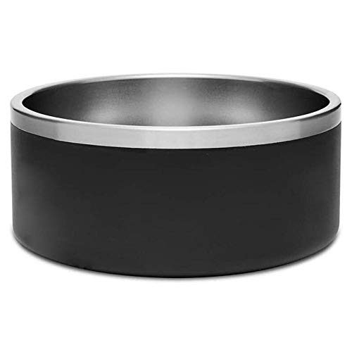 Comedero Redondo para Perros Grandes De Acero Inoxidable Platos De Doble Capa Cuenco De Alimentación para Perros Grandes Antideslizante-Negro_China