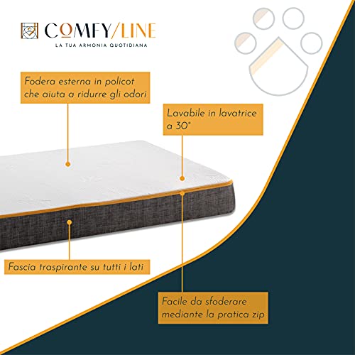 Comfy Line – Caseta para perro de interior con colchón para animales de talla grande, cojín desenfundable para perros y gatos, funda transpirable y antiolor. Fabricado en Italia 100%