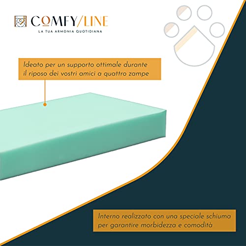 Comfy Line – Caseta para perro de interior con colchón para animales de talla grande, cojín desenfundable para perros y gatos, funda transpirable y antiolor. Fabricado en Italia 100%