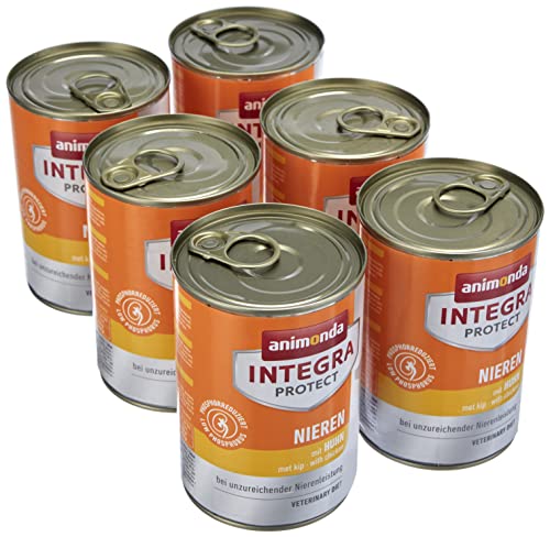 Comida dietética para perros animonda Integra Protect, comida húmeda para perros con insuficiencia renal crónica, con pollo, 6 x 400 g