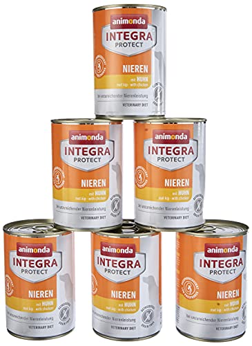 Comida dietética para perros animonda Integra Protect, comida húmeda para perros con insuficiencia renal crónica, con pollo, 6 x 400 g