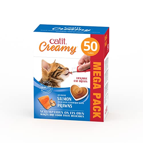 Comida húmeda para Gatos Catit Catit Creamy Salm¾n y Gambas 50x10g