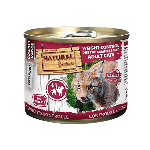 Comida húmeda para Gatos - Weight Control de Peso prescripción Veterinaria - Natural Greatness - Pack 6 latas 200 grs | ANIMALUJOS