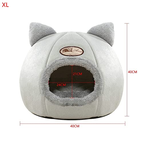 Comodidad para dormir profundo en invierno Cama para gatos Cesta pequeña alfombra Productos para casas para perros pequeños Tienda de mascotas acogedoras camas cueva interior Casa para gatos (XL)