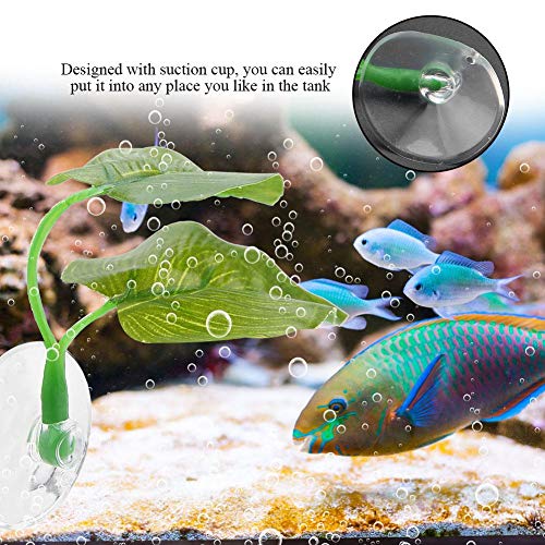 Compras Locas Hoja Artificial, Hoja de Planta Artificial Betta Hamaca Peces Resto Cama Acuarios Suministro de Hojas para acuarios Decoración de acuarios