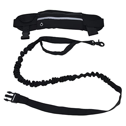 Correa de Cintura para Perro, Riñonera Reflectante Liviana, Correa para Perro, Cómoda Y Portátil para Pasear Al Perro para Correr de Noche(negro)