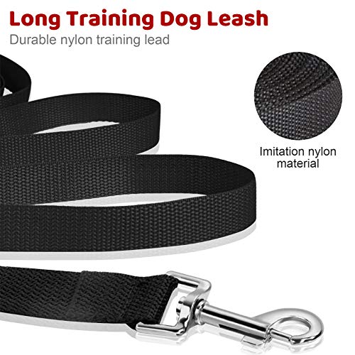 Correa de Entrenamiento para Perros, Correa de Nailon Larga para Perros con asa Acolchada cómoda (5 m), Color Negro