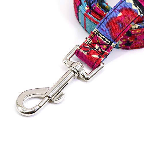 Correa De Nailon Estampada para Perros, Correa para Caminar para Cachorros Y Mascotas, Correas De Entrenamiento para Correr, Cuerda para Perros Pequeños Medianos Chihuahua Pug Yorkshire-Rosado