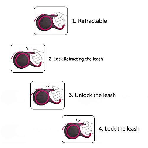 Correa Extensibles Retráctilpara Perros de 8M con Sistema de Seguridad de Bloqueo y Freno Correa para Entrenamiento Automático