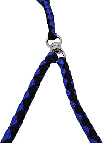 Correa Perro, Correa Perro Doble, Correa Doble para 2 Perros, Correa Doble Perro para Medianos Perros Pequeños para 2 Perros, Ajustable Correas Dobles Correa Ideal para Correr Pasear (Negro con Azul)