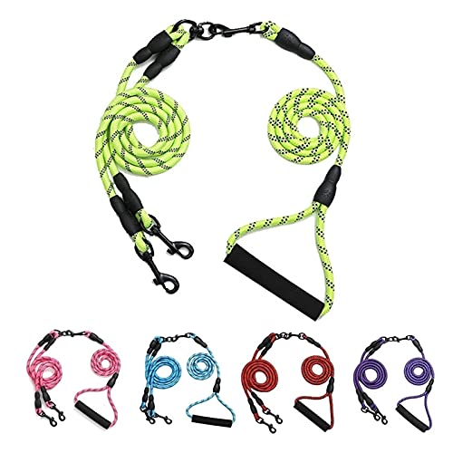 Correa Perro Nylon Doble Correas Dobles Luminoso Luminoso Plomo de Plomo Entrenamiento de Mano Correa Reflectante Perro Correa Cachorro Cadena Accesorios Mascotas Correa de Adiestramiento para Perros