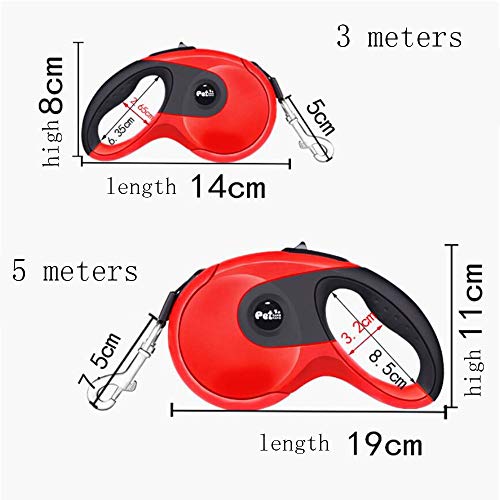 Correa Retractable para Perros Correa Retráctil para Perros Mascotas con un Botón de Rotura y Bloqueo y Cómodo Agarre de la Man para Entrenar a Pie o Trotar
