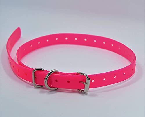 Correas de repuesto para collar de perro de ¾" con doble hebilla de entrenamiento para todas las marcas de collares y cercas invisibles. (rosa)