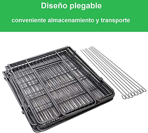 COSTWAY Parque de Metal Plegable para Perro Animales Barrera de Seguridad con Puerta y Cerradura para Cachorros de Jardín Interior Exterior