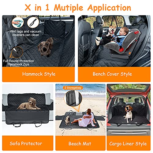 Cubierta Asiento Coche Perro,Funda Perro MascotaImpermeable y Resistente.Alfombra de Asiento de Estilo Hamaca Protector Antidesliante,Fácil de Instalar Universal para SUV,Camión,Transportar y Viaje