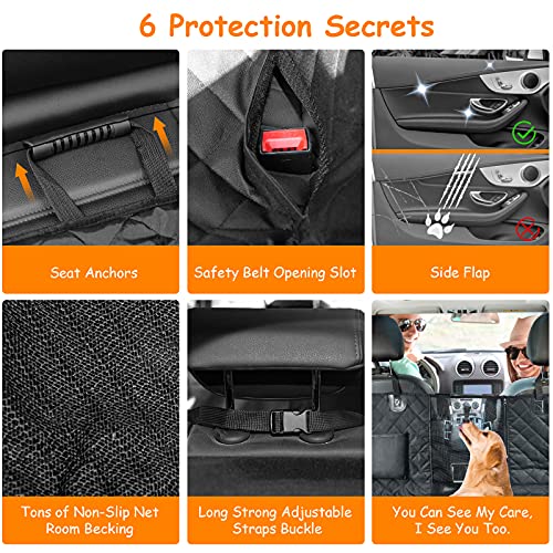 Cubierta Asiento Coche Perro,Funda Perro MascotaImpermeable y Resistente.Alfombra de Asiento de Estilo Hamaca Protector Antidesliante,Fácil de Instalar Universal para SUV,Camión,Transportar y Viaje